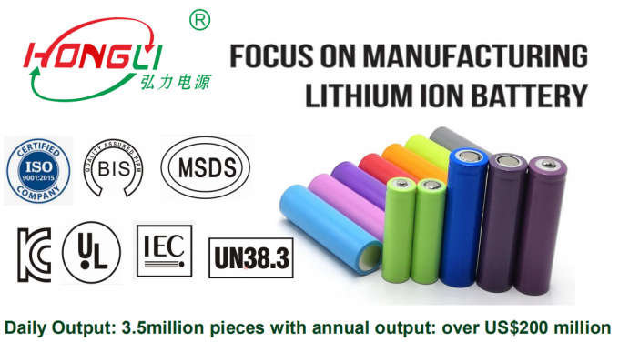 Nhà sản xuất lớn nhất Hongli Bán pin loại pin 18650 1200mAh sạc pin li-ion 3.7V